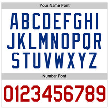 Load image into Gallery viewer, Custom Women's White Red-Royal V-Neck Cropped Baseball Jersey