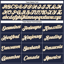 Загрузить изображение в средство просмотра галереи, Custom Women's Navy White-Old Gold V-Neck Cropped Baseball Jersey