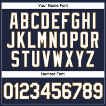 Загрузить изображение в средство просмотра галереи, Custom Women's Navy White-Old Gold V-Neck Cropped Baseball Jersey