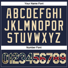 Загрузить изображение в средство просмотра галереи, Custom Women's Navy Vintage USA Flag-Cream V-Neck Cropped Baseball Jersey