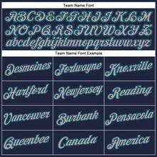 Загрузить изображение в средство просмотра галереи, Custom Women's Navy Gray-Aqua V-Neck Cropped Baseball Jersey