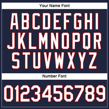 Загрузить изображение в средство просмотра галереи, Custom Women's Navy White-Red V-Neck Cropped Baseball Jersey