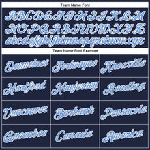 Загрузить изображение в средство просмотра галереи, Custom Women's Navy Light Blue-White V-Neck Cropped Baseball Jersey