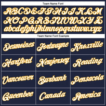 Загрузить изображение в средство просмотра галереи, Custom Women's Navy White-Gold V-Neck Cropped Baseball Jersey