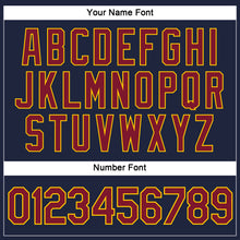 Загрузить изображение в средство просмотра галереи, Custom Women's Navy Crimson-Gold V-Neck Cropped Baseball Jersey