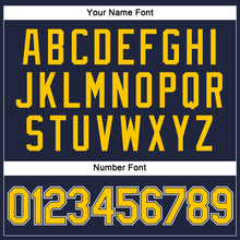 Загрузить изображение в средство просмотра галереи, Custom Women's Navy Gold-White V-Neck Cropped Baseball Jersey