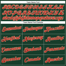 Load image into Gallery viewer, Custom Women's Green Red-Cream V-Neck Cropped Baseball Jersey