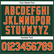 Laden Sie das Bild in den Galerie-Viewer, Custom Women's Green Orange-White V-Neck Cropped Baseball Jersey