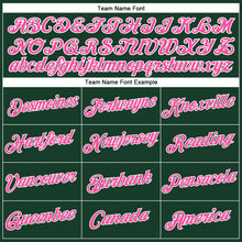 Laden Sie das Bild in den Galerie-Viewer, Custom Women's Green Pink-White V-Neck Cropped Baseball Jersey