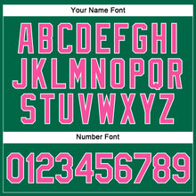 Laden Sie das Bild in den Galerie-Viewer, Custom Women's Kelly Green Pink-White V-Neck Cropped Baseball Jersey