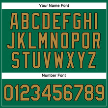 Laden Sie das Bild in den Galerie-Viewer, Custom Women's Kelly Green Old Gold-Black V-Neck Cropped Baseball Jersey