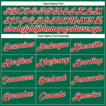 Загрузить изображение в средство просмотра галереи, Custom Women's Kelly Green Red-White V-Neck Cropped Baseball Jersey