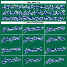 Laden Sie das Bild in den Galerie-Viewer, Custom Women's Kelly Green Royal-White V-Neck Cropped Baseball Jersey