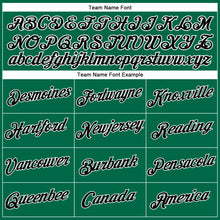 Laden Sie das Bild in den Galerie-Viewer, Custom Women's Kelly Green Black-White V-Neck Cropped Baseball Jersey