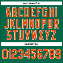 Laden Sie das Bild in den Galerie-Viewer, Custom Women's Kelly Green Orange-White V-Neck Cropped Baseball Jersey