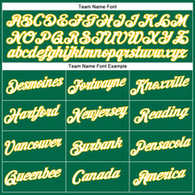 Laden Sie das Bild in den Galerie-Viewer, Custom Women's Kelly Green White-Gold V-Neck Cropped Baseball Jersey