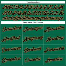 Laden Sie das Bild in den Galerie-Viewer, Custom Women's Kelly Green Black-Old Gold V-Neck Cropped Baseball Jersey