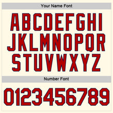 Laden Sie das Bild in den Galerie-Viewer, Custom Women's Cream Red-Navy V-Neck Cropped Baseball Jersey