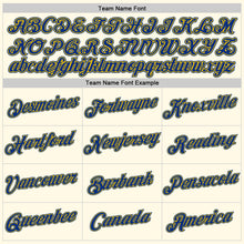 Загрузить изображение в средство просмотра галереи, Custom Women's Cream Royal-Gold V-Neck Cropped Baseball Jersey