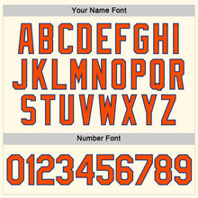 Load image into Gallery viewer, Custom Women's Cream Orange-Royal V-Neck Cropped Baseball Jersey