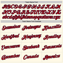 Laden Sie das Bild in den Galerie-Viewer, Custom Women's Cream Red-Navy V-Neck Cropped Baseball Jersey