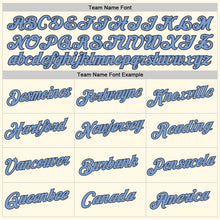 Загрузить изображение в средство просмотра галереи, Custom Women's Cream Light Blue-Steel Gray V-Neck Cropped Baseball Jersey