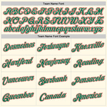 Загрузить изображение в средство просмотра галереи, Custom Women's Cream Red-Kelly Green V-Neck Cropped Baseball Jersey