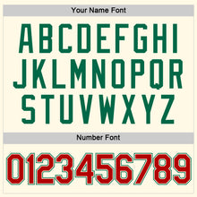 Загрузить изображение в средство просмотра галереи, Custom Women's Cream Red-Kelly Green V-Neck Cropped Baseball Jersey