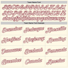 Загрузить изображение в средство просмотра галереи, Custom Women's Cream Cream-Crimson V-Neck Cropped Baseball Jersey