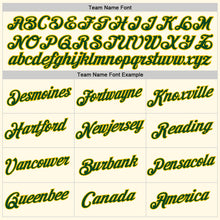 Загрузить изображение в средство просмотра галереи, Custom Women's Cream Green-Gold V-Neck Cropped Baseball Jersey