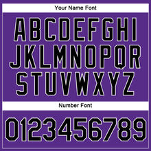 Load image into Gallery viewer, Custom Women's Purple Black-White V-Neck Cropped Baseball Jersey