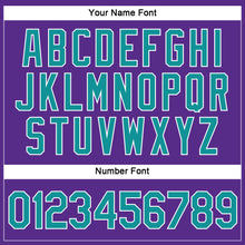 Загрузить изображение в средство просмотра галереи, Custom Women's Purple Aqua-White V-Neck Cropped Baseball Jersey