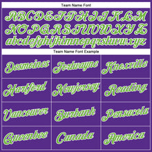 Загрузить изображение в средство просмотра галереи, Custom Women's Purple Neon Green-White V-Neck Cropped Baseball Jersey