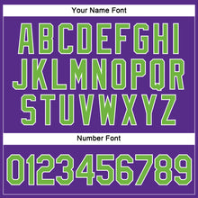 Загрузить изображение в средство просмотра галереи, Custom Women's Purple Neon Green-White V-Neck Cropped Baseball Jersey