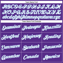 Загрузить изображение в средство просмотра галереи, Custom Women's Purple White-Light Blue V-Neck Cropped Baseball Jersey