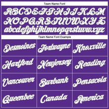 Load image into Gallery viewer, Custom Women's Purple White-Gray V-Neck Cropped Baseball Jersey