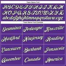 Загрузить изображение в средство просмотра галереи, Custom Women's Purple White-Black V-Neck Cropped Baseball Jersey