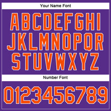 Загрузить изображение в средство просмотра галереи, Custom Women's Purple Orange-White V-Neck Cropped Baseball Jersey