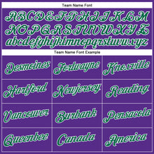 Загрузить изображение в средство просмотра галереи, Custom Women's Purple Kelly Green-White V-Neck Cropped Baseball Jersey