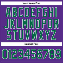 Загрузить изображение в средство просмотра галереи, Custom Women's Purple Kelly Green-White V-Neck Cropped Baseball Jersey