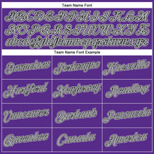 Загрузить изображение в средство просмотра галереи, Custom Women's Purple Black White-Gray V-Neck Cropped Baseball Jersey