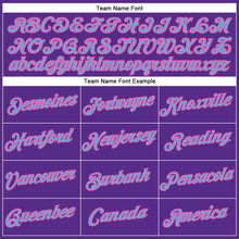 Загрузить изображение в средство просмотра галереи, Custom Women's Purple Light Blue-Pink V-Neck Cropped Baseball Jersey