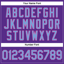 Загрузить изображение в средство просмотра галереи, Custom Women's Purple Light Blue-Pink V-Neck Cropped Baseball Jersey