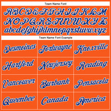 Laden Sie das Bild in den Galerie-Viewer, Custom Women's Orange Royal-White V-Neck Cropped Baseball Jersey