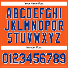 Laden Sie das Bild in den Galerie-Viewer, Custom Women's Orange Royal-White V-Neck Cropped Baseball Jersey