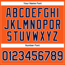 Laden Sie das Bild in den Galerie-Viewer, Custom Women's Orange Navy-White V-Neck Cropped Baseball Jersey