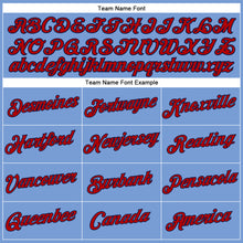 Загрузить изображение в средство просмотра галереи, Custom Women's Light Blue Red-Navy V-Neck Cropped Baseball Jersey