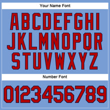 Загрузить изображение в средство просмотра галереи, Custom Women's Light Blue Red-Navy V-Neck Cropped Baseball Jersey