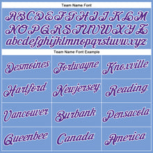 Загрузить изображение в средство просмотра галереи, Custom Women's Light Blue Purple-White V-Neck Cropped Baseball Jersey