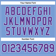 Загрузить изображение в средство просмотра галереи, Custom Women's Light Blue Purple-White V-Neck Cropped Baseball Jersey